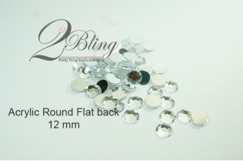 Acrylic Flat back 12mm - (Pack of 25)